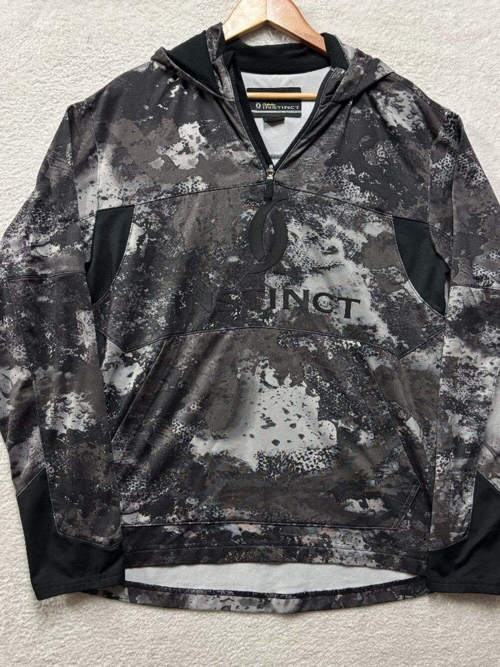 Cabelas Instinct Precision Gear Camo 1/4 Zip Hoodie Mens Medium M